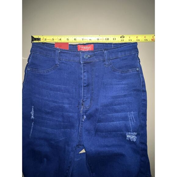 Frisduo Denim Blue Jeans Distressed Women’s Size 34 - Picture 10 of 12